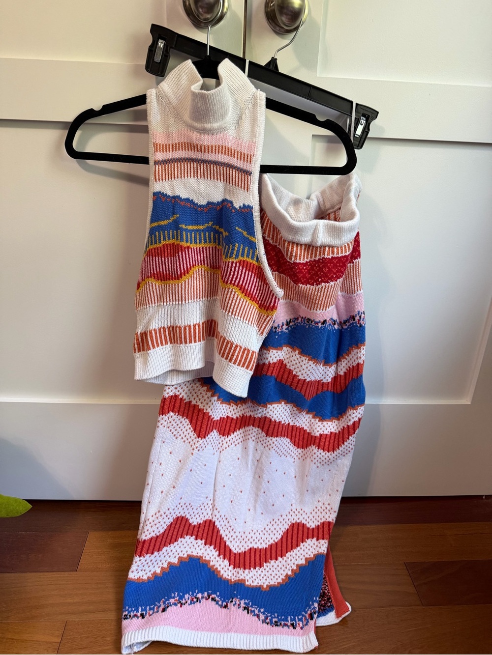 Anthropologie Multicolor Striped Knit Skirt Set